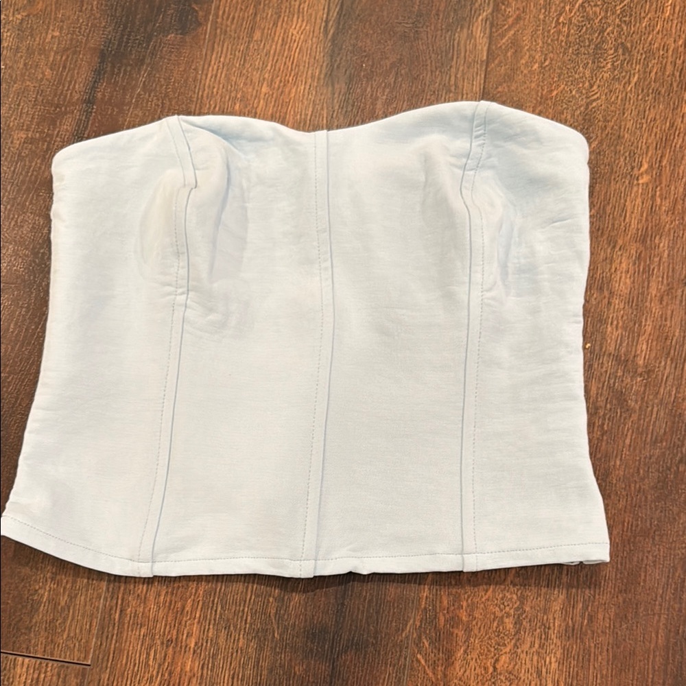 Abercrombie & Fitch Light Blue Strapless Corset Top